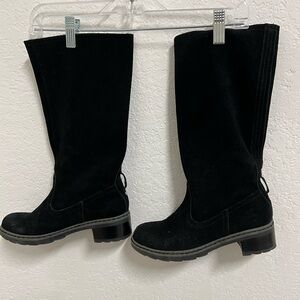 Nine West Black Suede Combat Boots